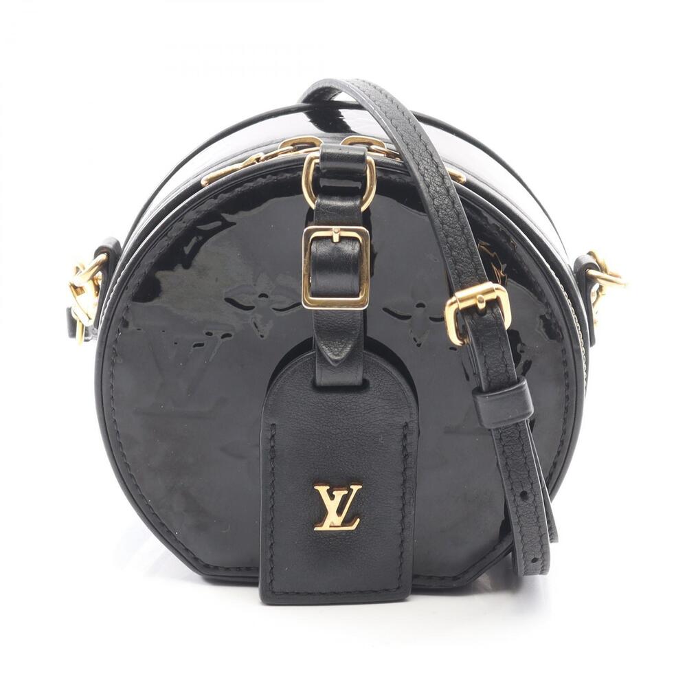 Louis Vuitton Boite Chapeau Shoulder Bag Leather Vernis Black